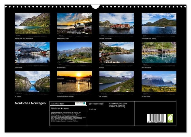 Produktbild: N&ouml;rdliches Norwegen (Wandkalender 2027 DIN A3 quer), CALVENDO Monatskalender