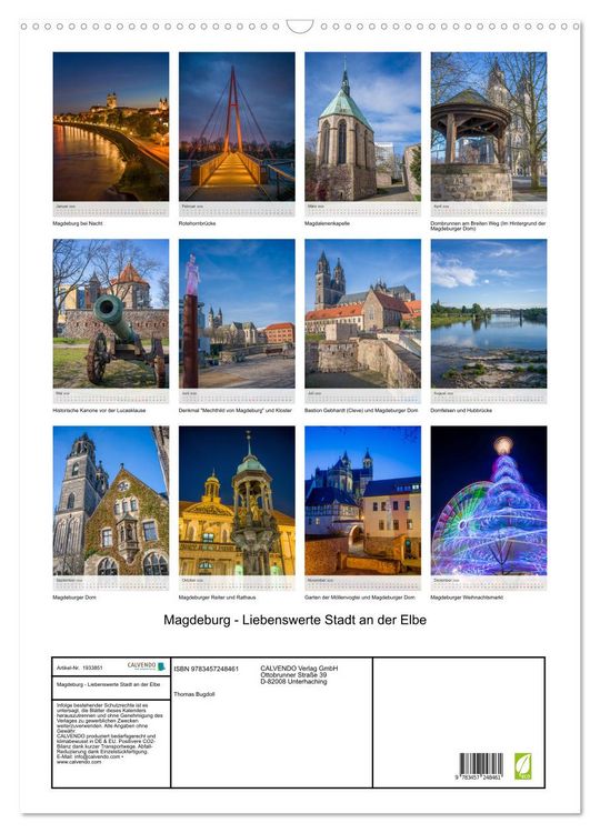 Produktbild: Magdeburg - Liebenswerte Stadt an der Elbe (Wandkalender 2026 DIN A2 hoch), CALVENDO Monatskalender