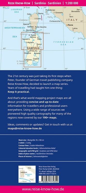 Produktbild: Reise Know-How Landkarte Sardinien / Sardinia (1:200.000)
