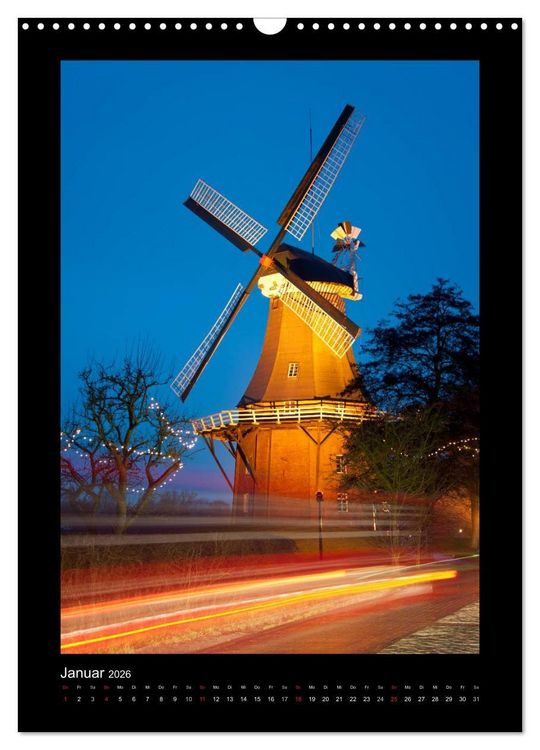 Produktbild: Windm&uuml;hlen in Deutschland (Wandkalender 2026 DIN A3 hoch), CALVENDO Monatskalender