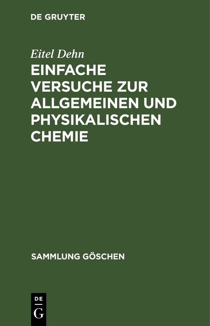 Produktbild: Einfache Versuche zur allgemeinen und physikalischen Chemie