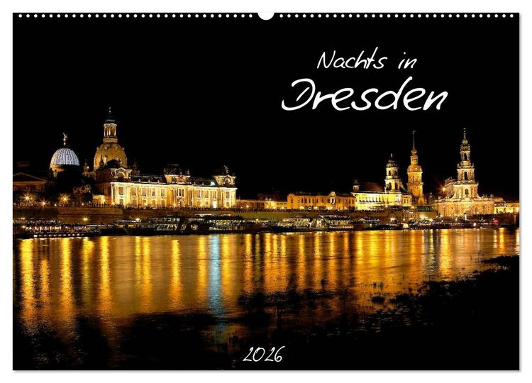 Produktbild: Nachts in Dresden (Wandkalender 2026 DIN A2 quer), CALVENDO Monatskalender