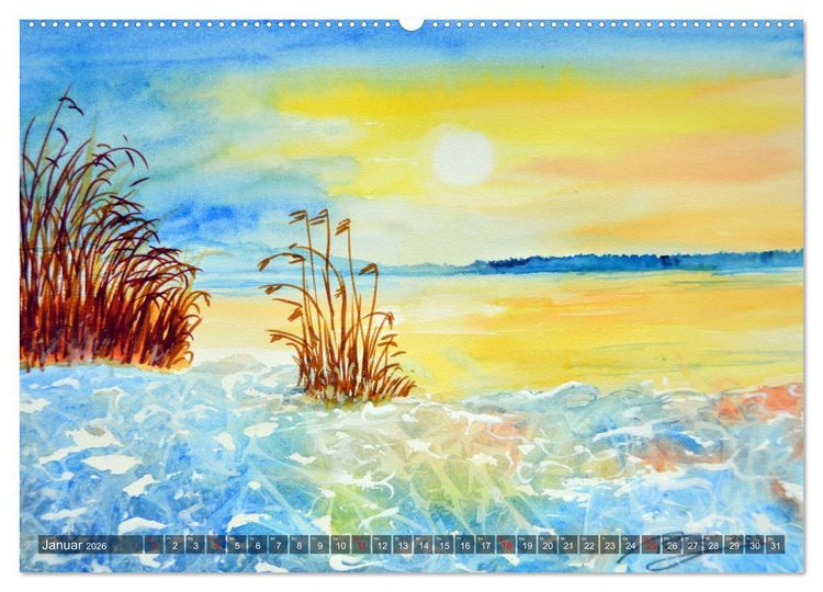 Produktbild: Chiemsee Aquarelle (Wandkalender 2026 DIN A2 quer), CALVENDO Monatskalender