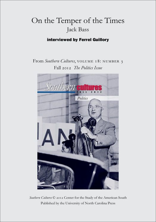 Produktbild: On the Temper of the Times: Jack Bass