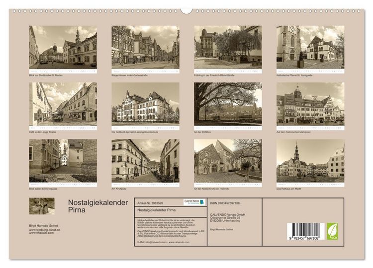 Produktbild: Nostalgiekalender Pirna (hochwertiger Premium Wandkalender 2026 DIN A2 quer), Kunstdruck in Hochglanz
