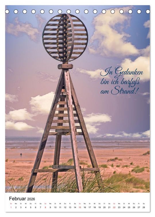 Produktbild: Facettenreiches Borkum (Tischkalender 2026 DIN A5 hoch), CALVENDO Monatskalender