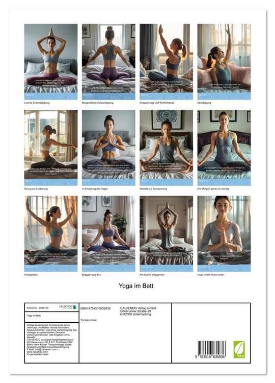 Produktbild: Yoga im Bett (hochwertiger Premium Wandkalender 2026 DIN A2 hoch), Kunstdruck in Hochglanz