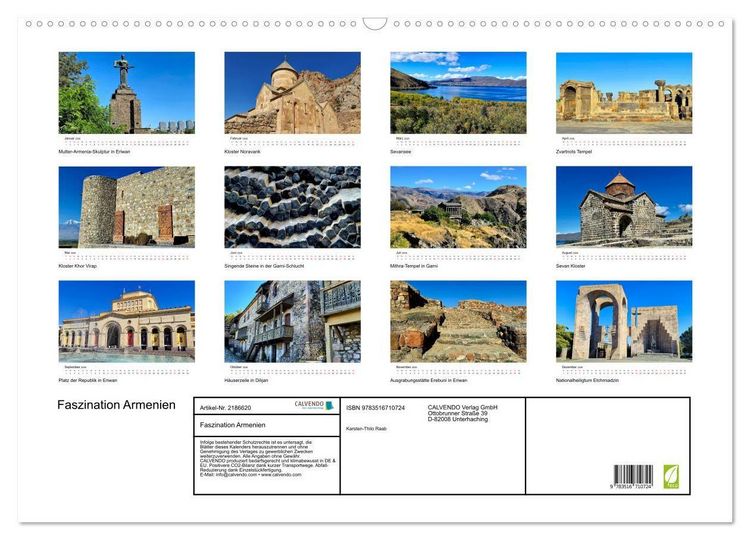 Produktbild: Faszination Armenien (Wandkalender 2026 DIN A2 quer), CALVENDO Monatskalender