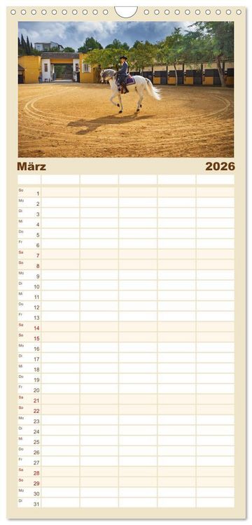 Produktbild: Familienplaner 2026 - Jerez de la Frontera - Heimatstadt des Sherry mit 5 Spalten (Wandkalender, 21 x 45 cm) CALVENDO