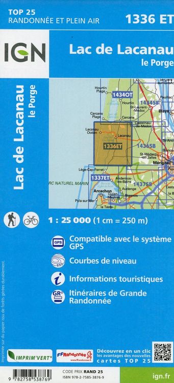Produktbild: 1336 ET Lac de Lacanau - Le Porge 1:25000