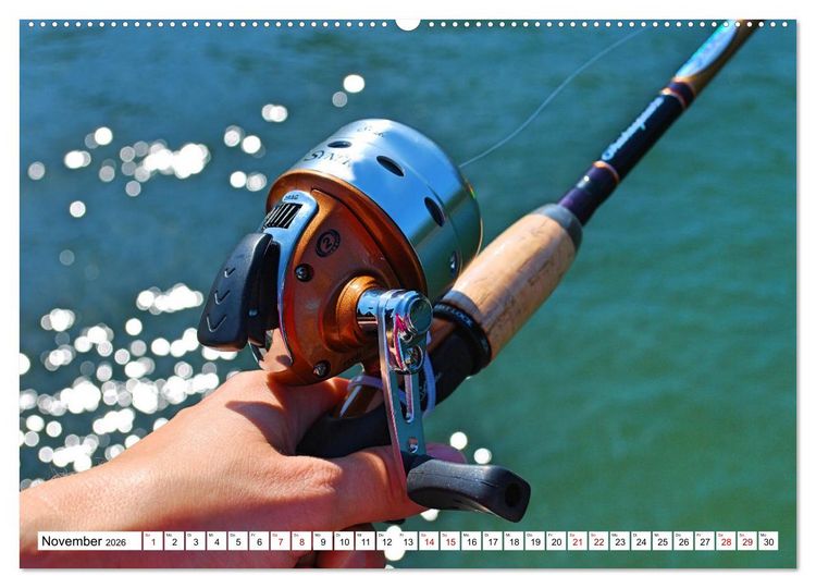 Produktbild: Anglergl&uuml;ck - den Fisch am Haken (Wandkalender 2026 DIN A2 quer), CALVENDO Monatskalender