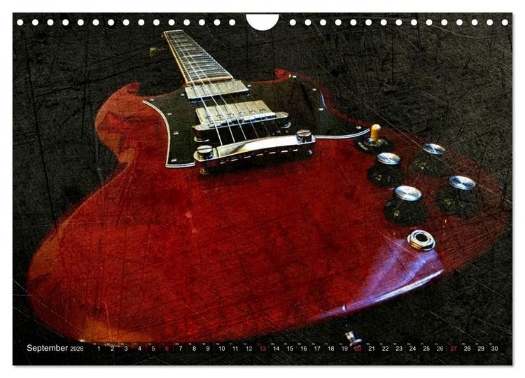 Produktbild: GITARREN Vintage Art (Wandkalender 2026 DIN A4 quer), CALVENDO Monatskalender