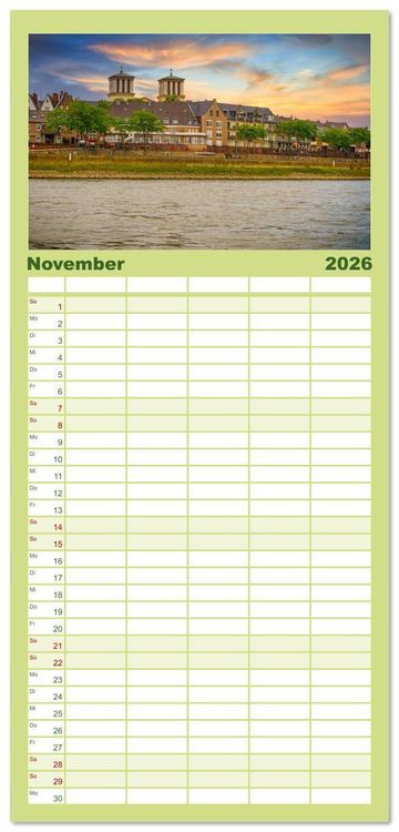 Produktbild: Familienplaner 2026 - Vater Rhein von der Quelle bis zur M&uuml;ndung mit 5 Spalten (Wandkalender, 21 x 45 cm) CALVENDO