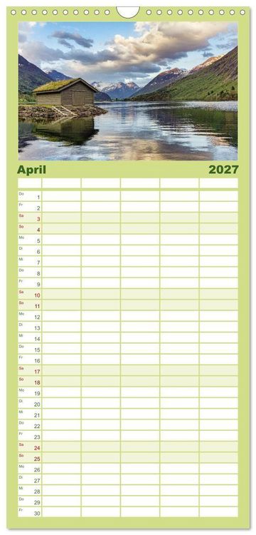 Produktbild: Familienplaner 2027 - Norwegen - Das wundersch&ouml;ne Land im Norden. mit 5 Spalten (Wandkalender, 21 x 45 cm) CALVENDO