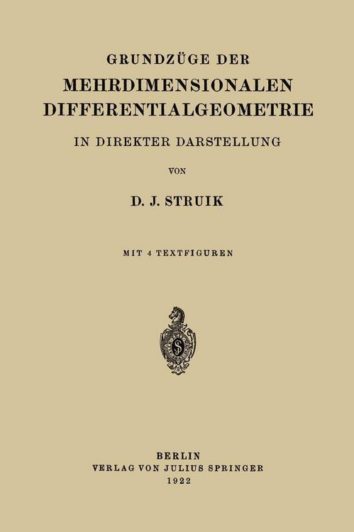 Produktbild: Grundz&uuml;ge der Mehrdimensionalen Differentialgeometrie