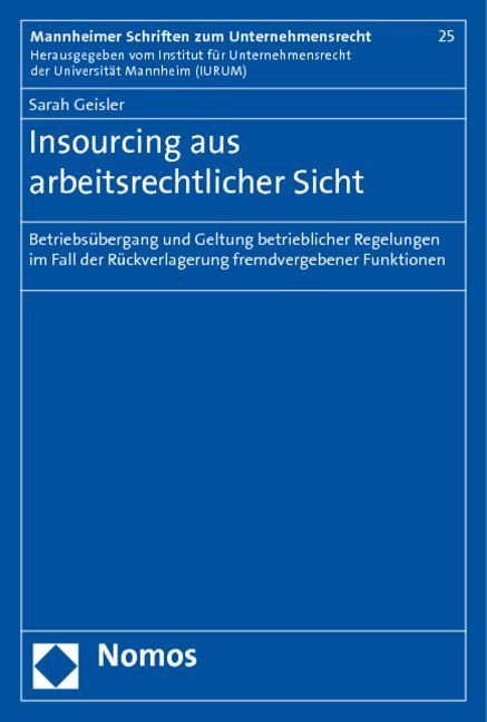 Produktbild: Insourcing aus arbeitsrechtlicher Sicht