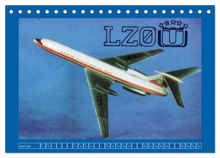 Produktbild: &Uuml;ber den Wolken - Flugzeuge des 20. Jahrhunderts auf Amateurfunkkarten (Tischkalender 2026 DIN A5 quer), CALVENDO Monatskalender