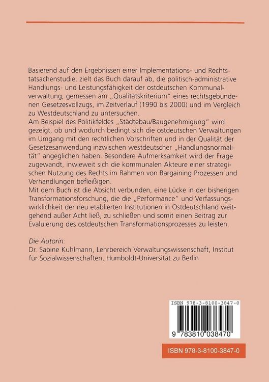 Produktbild: Rechtsstaatliches Verwaltungshandeln in Ostdeutschland