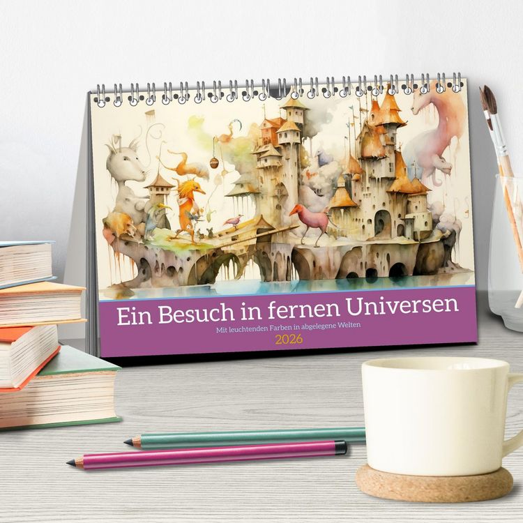 Produktbild: Ein Besuch in fernen Universen (Tischkalender 2026 DIN A5 quer), CALVENDO Monatskalender