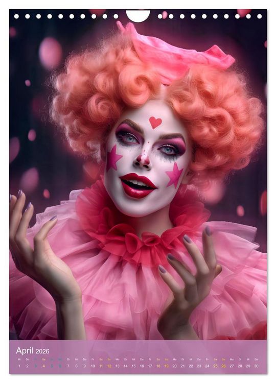 Produktbild: Ein Hauch von Magie - Schrille Clowns im Rampenlicht (Wandkalender 2026 DIN A4 hoch), CALVENDO Monatskalender