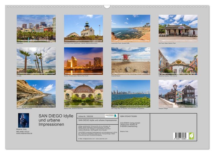 Produktbild: SAN DIEGO Idylle und urbane Impressionen (Wandkalender 2026 DIN A2 quer), CALVENDO Monatskalender