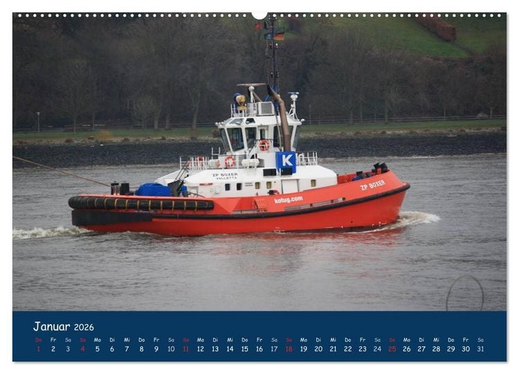 Produktbild: Schlepper im Hamburger Hafen (hochwertiger Premium Wandkalender 2026 DIN A2 quer), Kunstdruck in Hochglanz