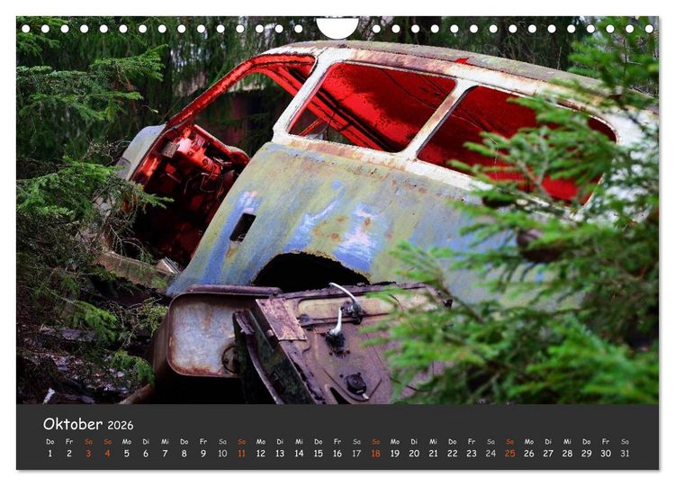 Produktbild: BILKYRKOG&Aring;RDEN Der Autofriedhof im Kyrk&ouml; Mosse (Wandkalender 2026 DIN A4 quer), CALVENDO Monatskalender