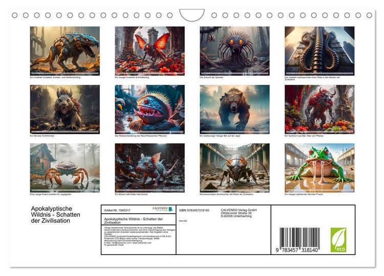 Produktbild: Apokalyptische Wildnis - Schatten der Zivilisation (Wandkalender 2026 DIN A4 quer), CALVENDO Monatskalender