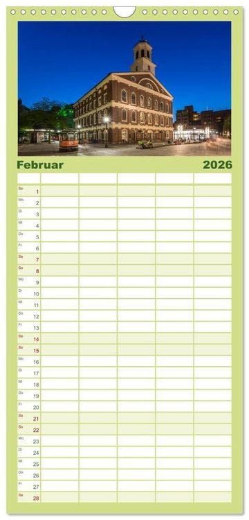 Produktbild: Familienplaner 2026 - Stadtansichten aus Boston mit 5 Spalten (Wandkalender, 21 x 45 cm) CALVENDO