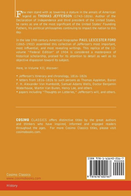 Produktbild: The Works of Thomas Jefferson, Vol. XII (in 12 Volumes)