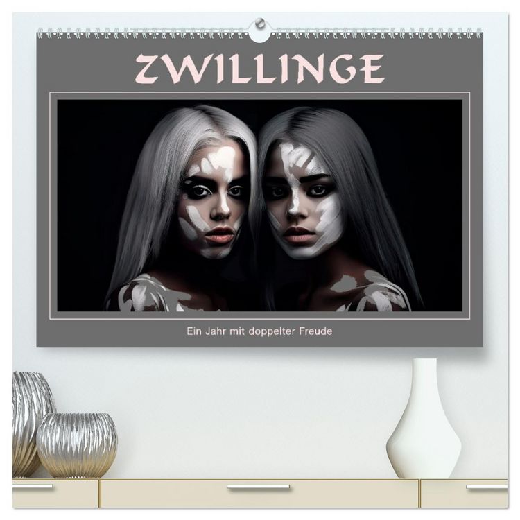 Produktbild: Zwillinge - Ein Jahr mit doppelter Freude (hochwertiger Premium Wandkalender 2026 DIN A2 quer), Kunstdruck in Hochglanz