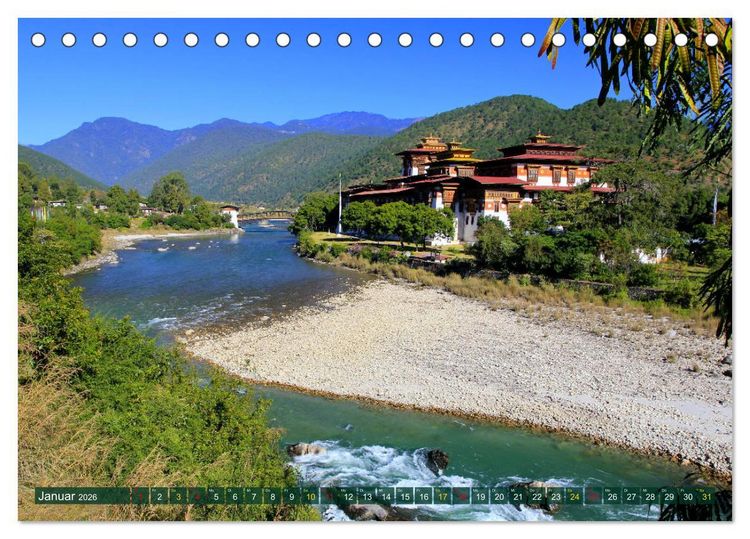 Produktbild: K&ouml;nigreich Bhutan - Juwel am Himalaya (Tischkalender 2026 DIN A5 quer), CALVENDO Monatskalender