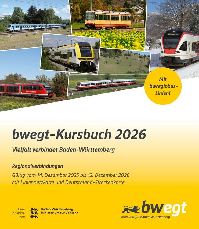 Produktbild: Bwegt-Kursbuch Baden-W&uuml;rttemberg 2026