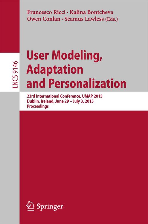 Produktbild: User Modeling, Adaptation and Personalization