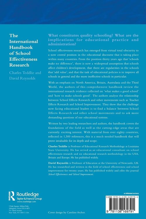 Produktbild: The International Handbook of School Effectiveness Research