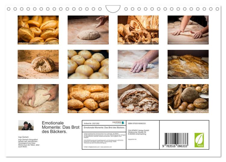 Produktbild: Emotionale Momente: Das Brot des B&auml;ckers. (Wandkalender 2026 DIN A4 quer), CALVENDO Monatskalender