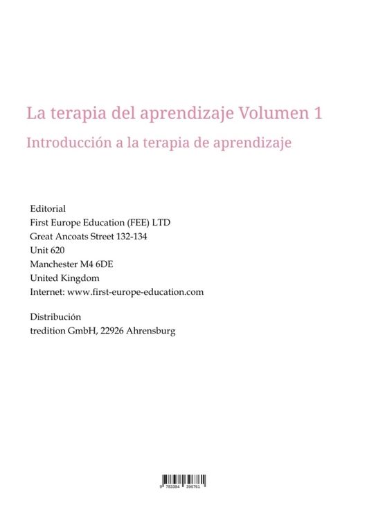 Produktbild: La terapia del aprendizaje Volumen 1