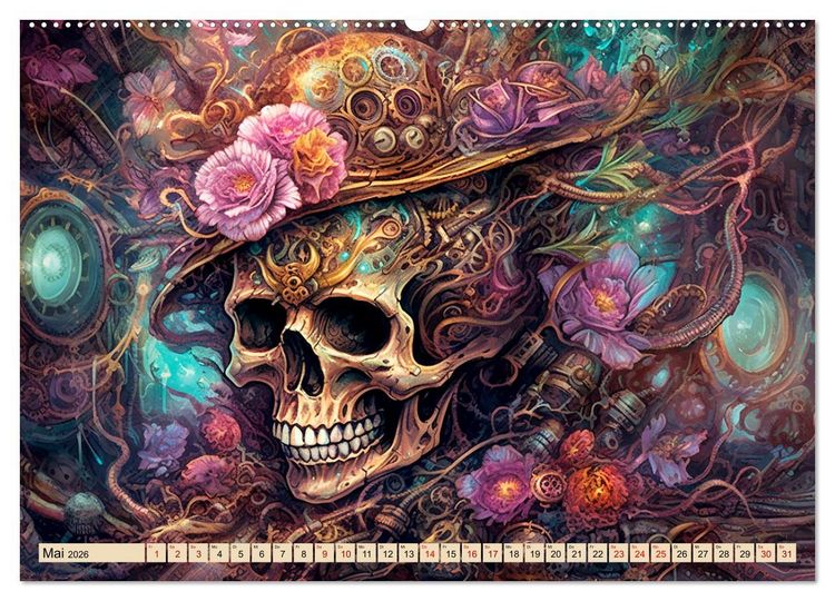 Produktbild: Floraler Steampunk (hochwertiger Premium Wandkalender 2026 DIN A2 quer), Kunstdruck in Hochglanz