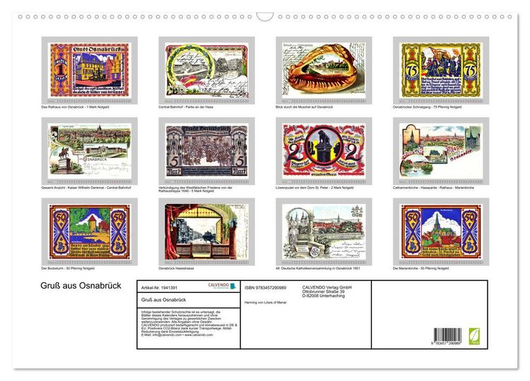Produktbild: Gru&szlig; aus Osnabr&uuml;ck (Wandkalender 2026 DIN A2 quer), CALVENDO Monatskalender