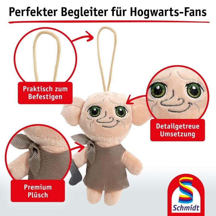 Produktbild: Harry Potter, Dobby, 12,5 cm, Schl&uuml;sselanh&auml;nger, 6 Stk. im Polybeutel