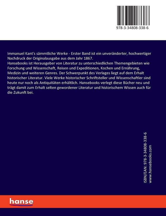 Produktbild: Immanuel Kant's s&auml;mmtliche Werke