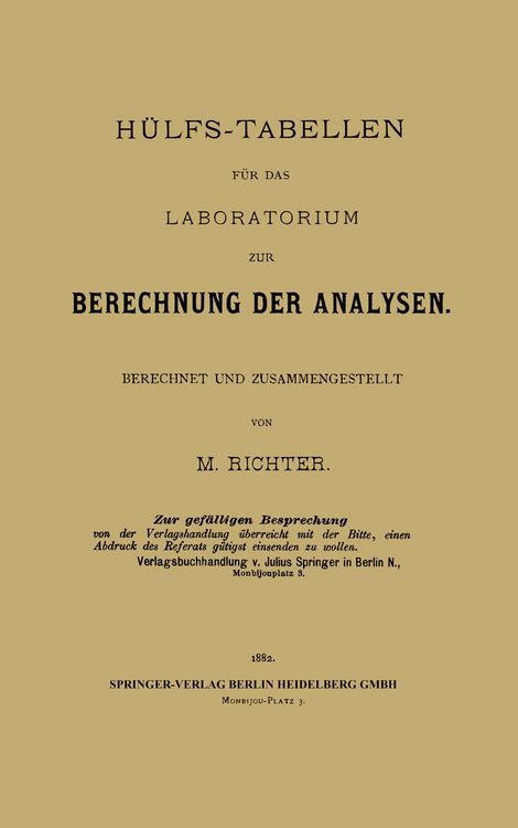 Produktbild: H&uuml;lfs-Tabellen f&uuml;r das Laboratorium zur Berechnung der Analysen
