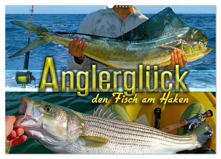Produktbild: Anglergl&uuml;ck - den Fisch am Haken (Wandkalender 2026 DIN A2 quer), CALVENDO Monatskalender