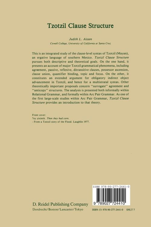 Produktbild: Tzotzil Clause Structure