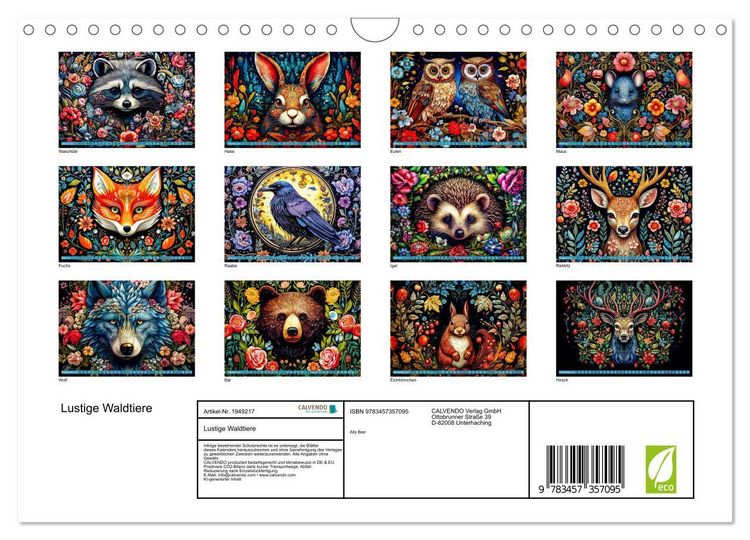 Produktbild: Lustige Waldtiere (Wandkalender 2026 DIN A4 quer), CALVENDO Monatskalender