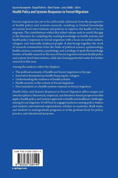 Produktbild: Health Policy and Systems Responses to Forced Migration