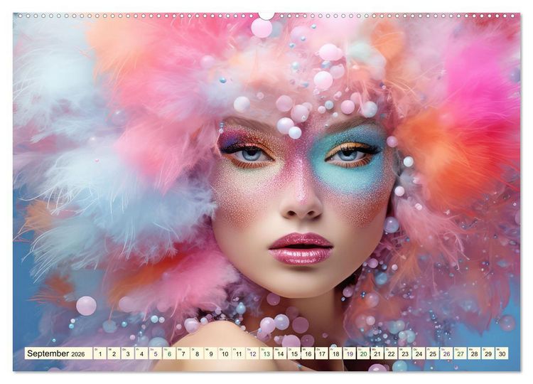 Produktbild: Haarpracht - KI-Bilder (hochwertiger Premium Wandkalender 2026 DIN A2 quer), Kunstdruck in Hochglanz