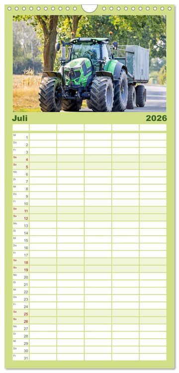 Produktbild: Familienplaner 2026 - Landwirtschaft im Norden mit 5 Spalten (Wandkalender, 21 x 45 cm) CALVENDO