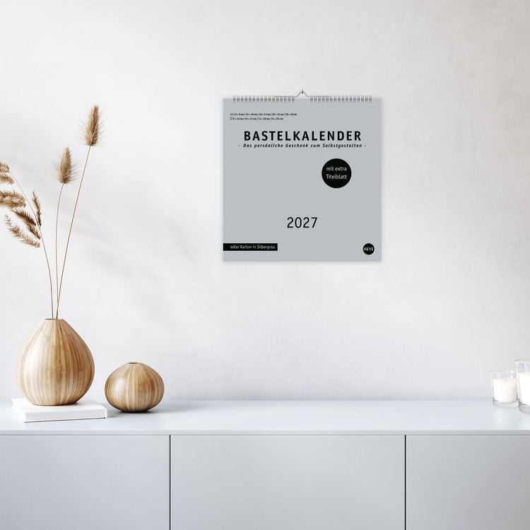 Produktbild: Premium-Bastelkalender silbergrau gro&szlig; 2027