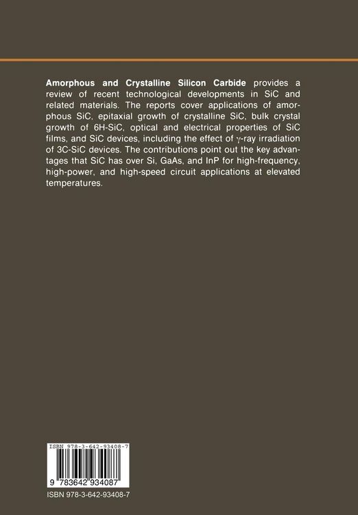 Produktbild: Amorphous and Crystalline Silicon Carbide and Related Materials